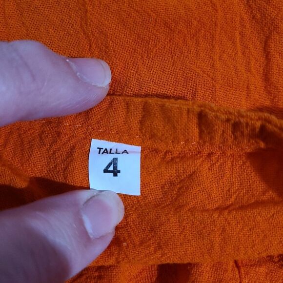 Orange Kids Dress with Embroidered Details - Picture 5 of 5